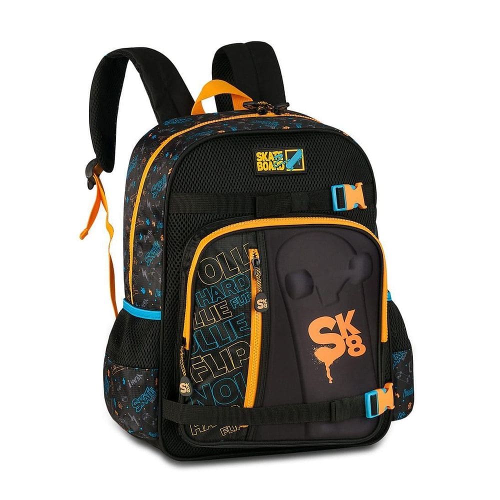 Mochila De Costas Infantil Escolar Skate Com Estampa 3D