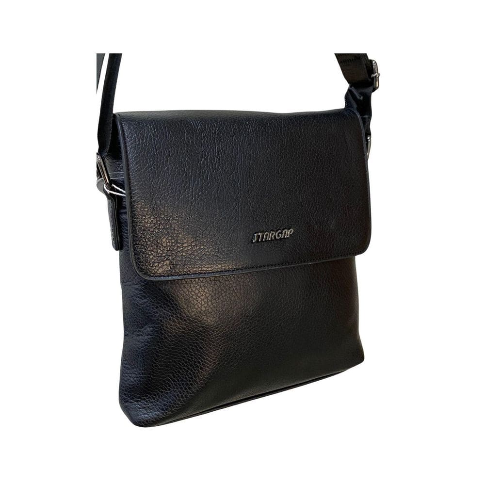 Bolsa De Couro Stargap Transversal Preta Bb303