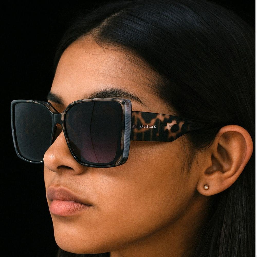 Óculos De Sol Feminino Kallblack Oncinha Dourado Elegante