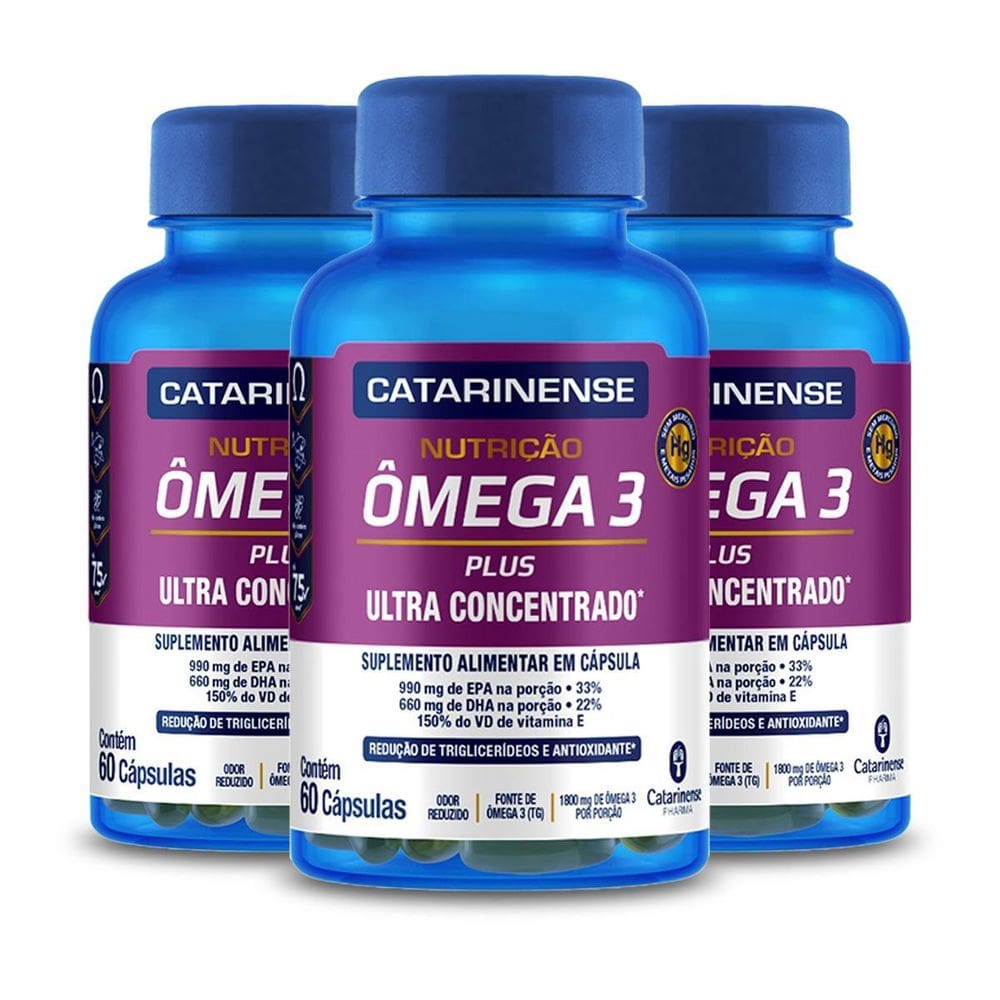 Kit 3 Ômega 3 Concentrado Catarinense 60 Capsulas