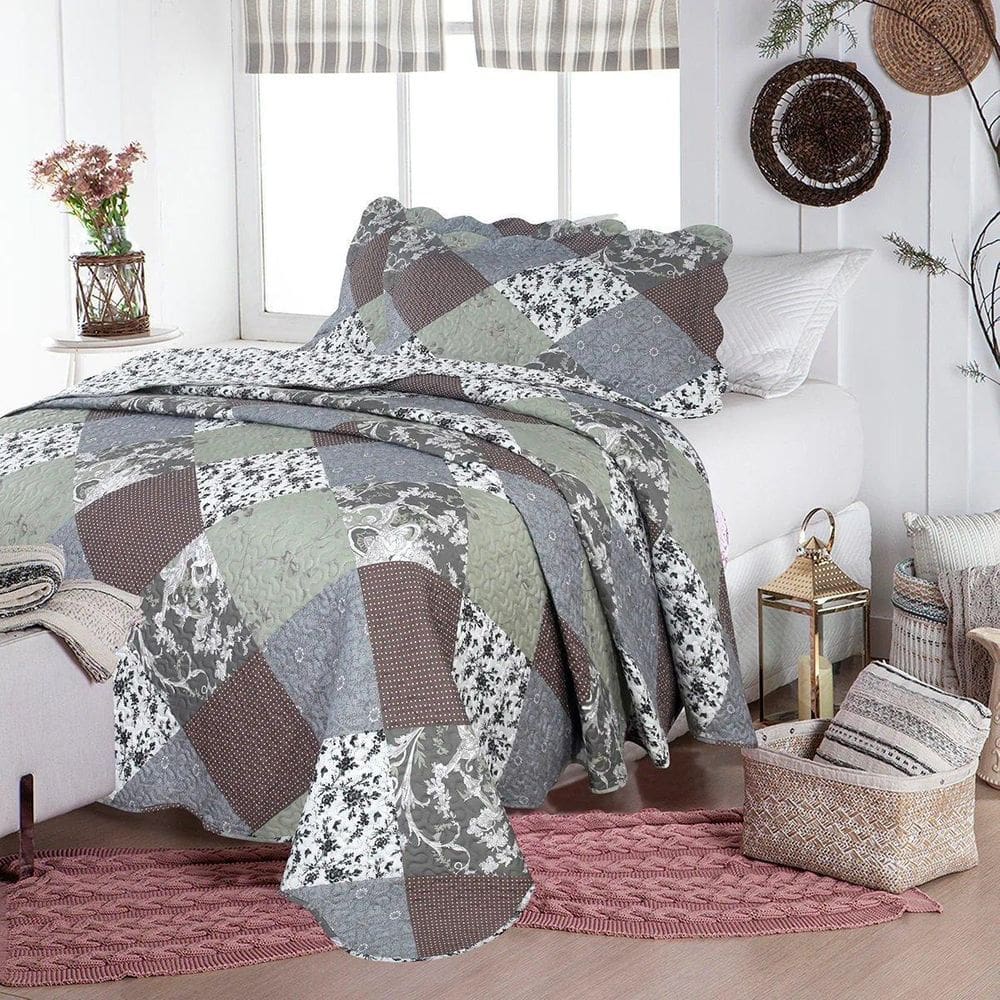 Kit Colcha Cobre Leito Ultrasonic Casal Paulinia