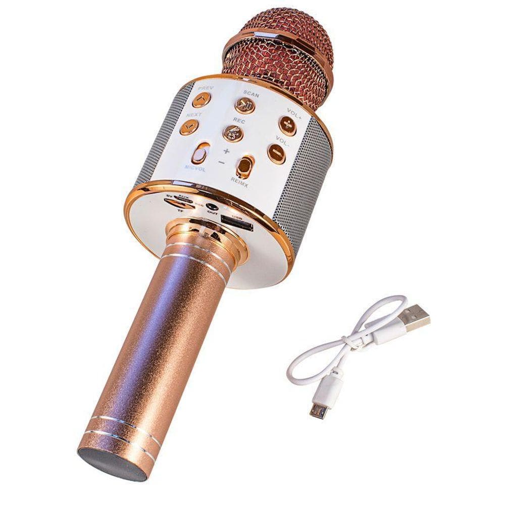 Microfone Karaoke Sem Fio Microfone Bluetooth - Rose