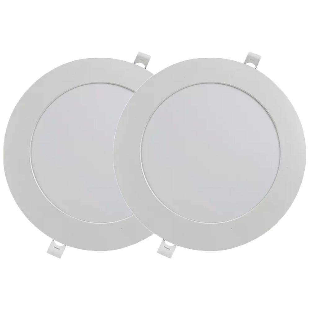 Kit 2 Luminária Plafon Led Redondo Embutir 18W 3000K - Noll