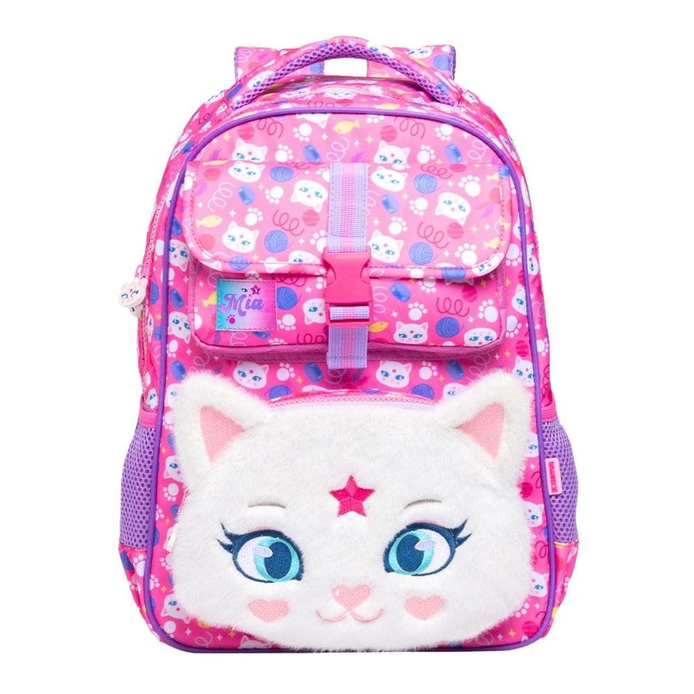 Mochila De Costas Petit Gatinha Mia Luxo Pelúcia
