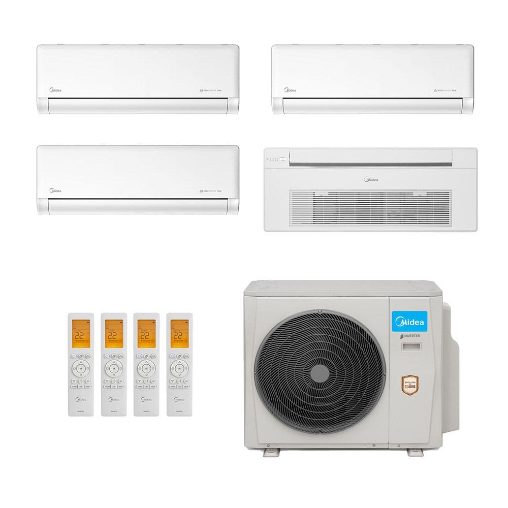 Ar-Condicionado Multi Split Inverter Midea 42.000 (3x Evap HW 12.000 + 1x Evap Cassete 1 Via 12.000) Quente/Frio 220V