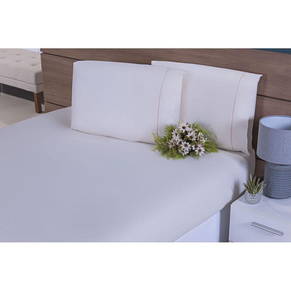 Lençoll Super King Size 2,00M X 2,00X 50 3 Peças Palha