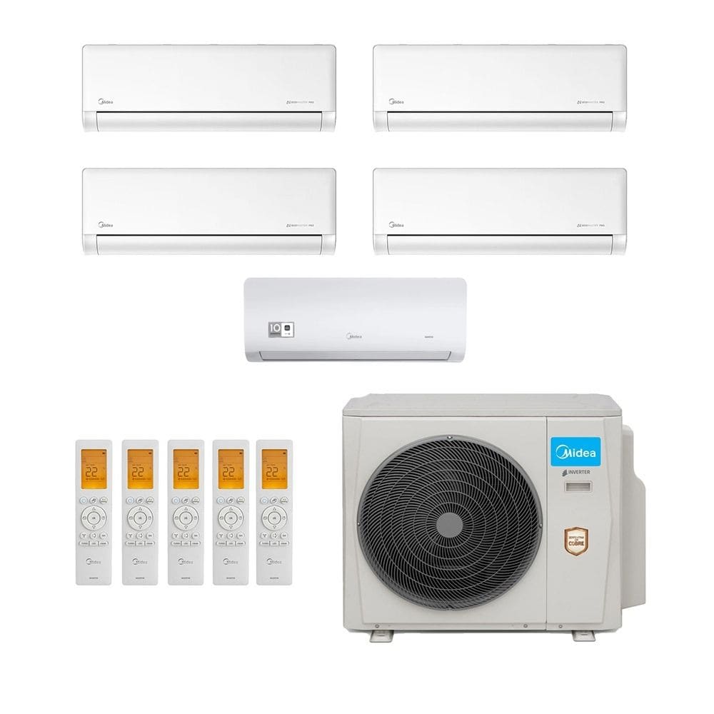 Ar-Condicionado Multi Split Inverter Midea 42.000 (4x Evap HW 9.000 + 1x Evap HW 12.000) Quente/Frio 220V
