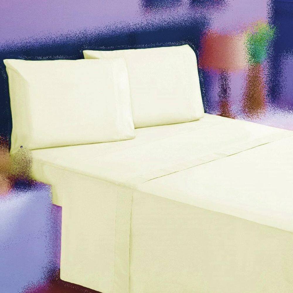 Jogo Cama Solteiro 3P Lençol + Fronha 100% Algodão Percal