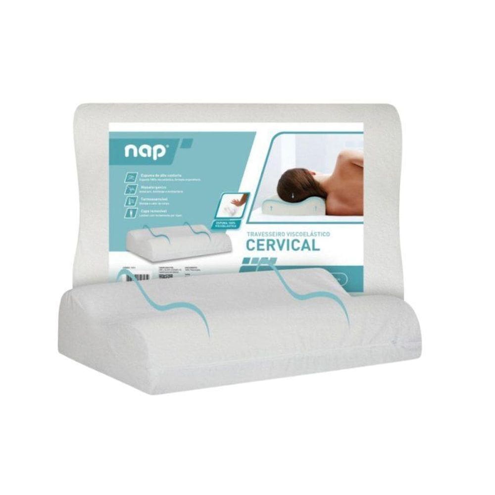 Travesseiro D40 Viscoelástico Cervical Anti Ácaro E Fungos