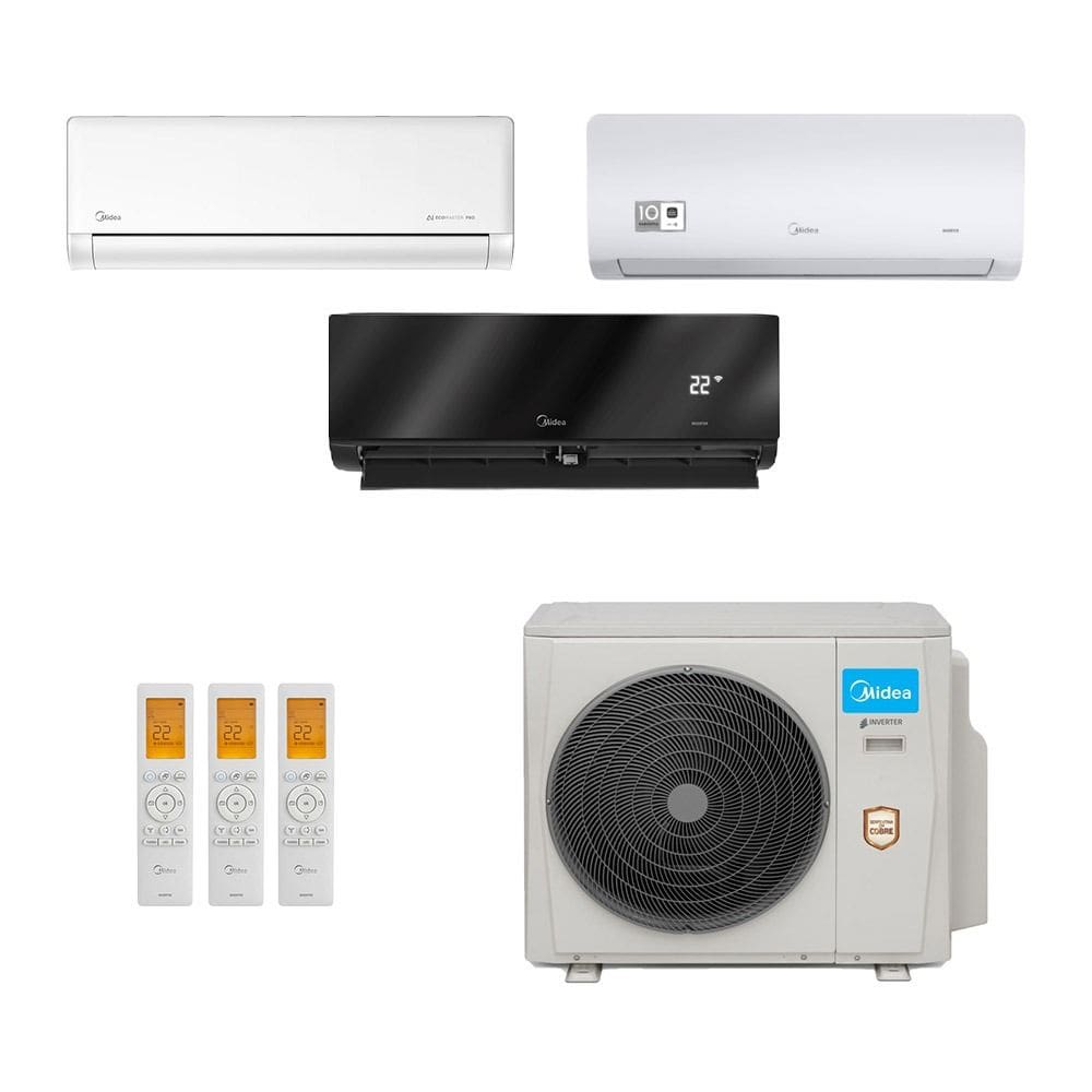 Ar-Condicionado Multi Split Inverter Midea 36.000 (1x Evap HW 9.000 + 1x Evap HW 12.000 + 1x Evap HW 24.000) Quente/Frio 220V