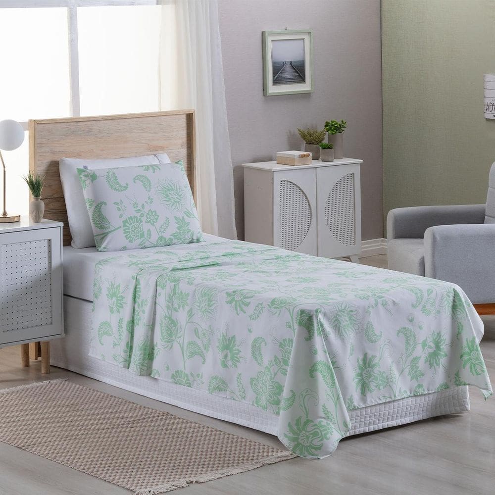 Jogo Lençol 3 Peças Solteiro Percal 180 Fios Home Style