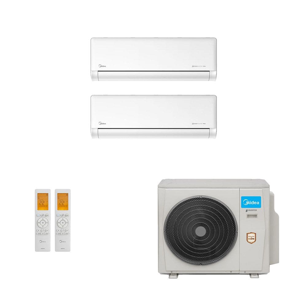 Ar-Condicionado Multi Split Inverter Midea 18.000 (1x Evap HW 9.000 + 1x 18.000) Quente/Frio 220V