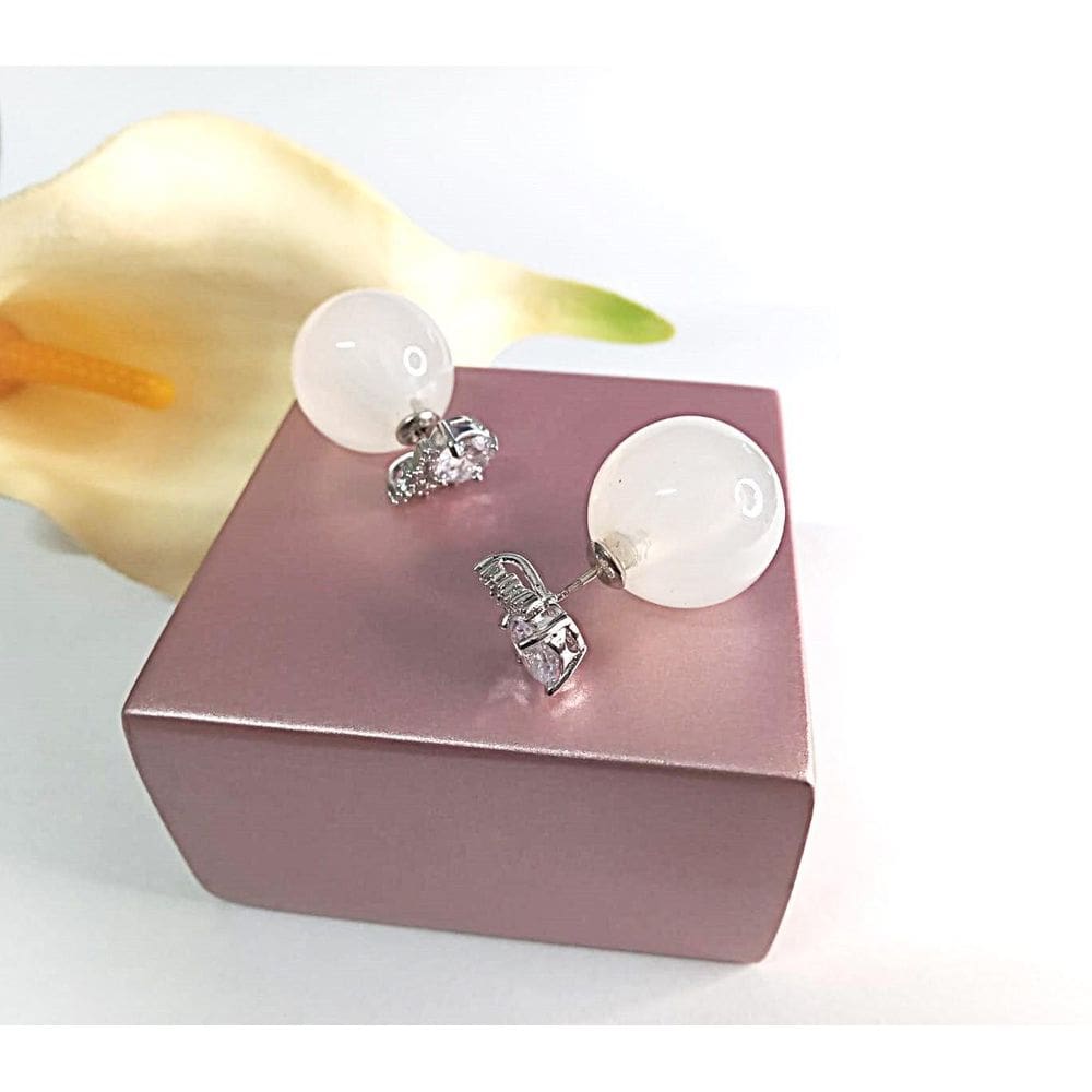 Brinco Pérola Estilo Inspiração D Zirconia Coroa Modelo