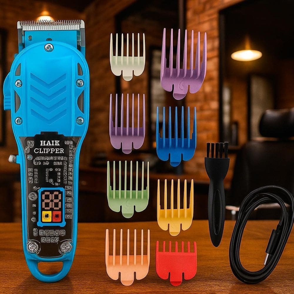 Maquina De Cortar Cabelo Sem Fio Com Cores