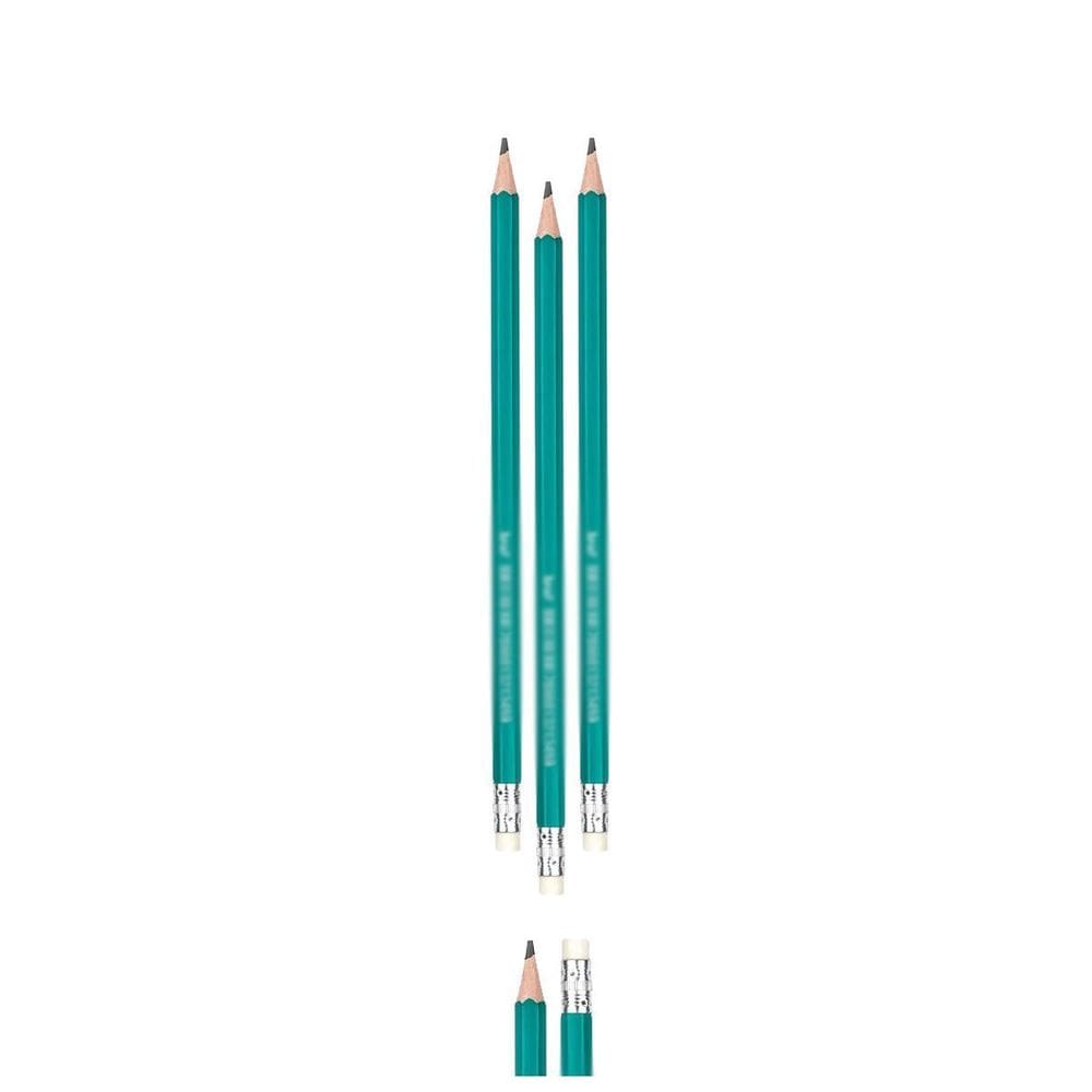 Lápis De Escrever Grafite Sextavado Com Borracha Branca Kit3