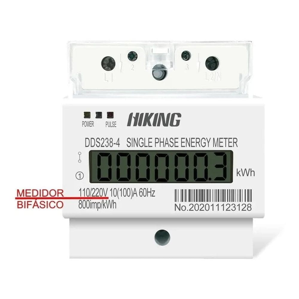 2X Medidor Energia Bifásico Hiking Dds238-4 100A 2 Fases+Neu