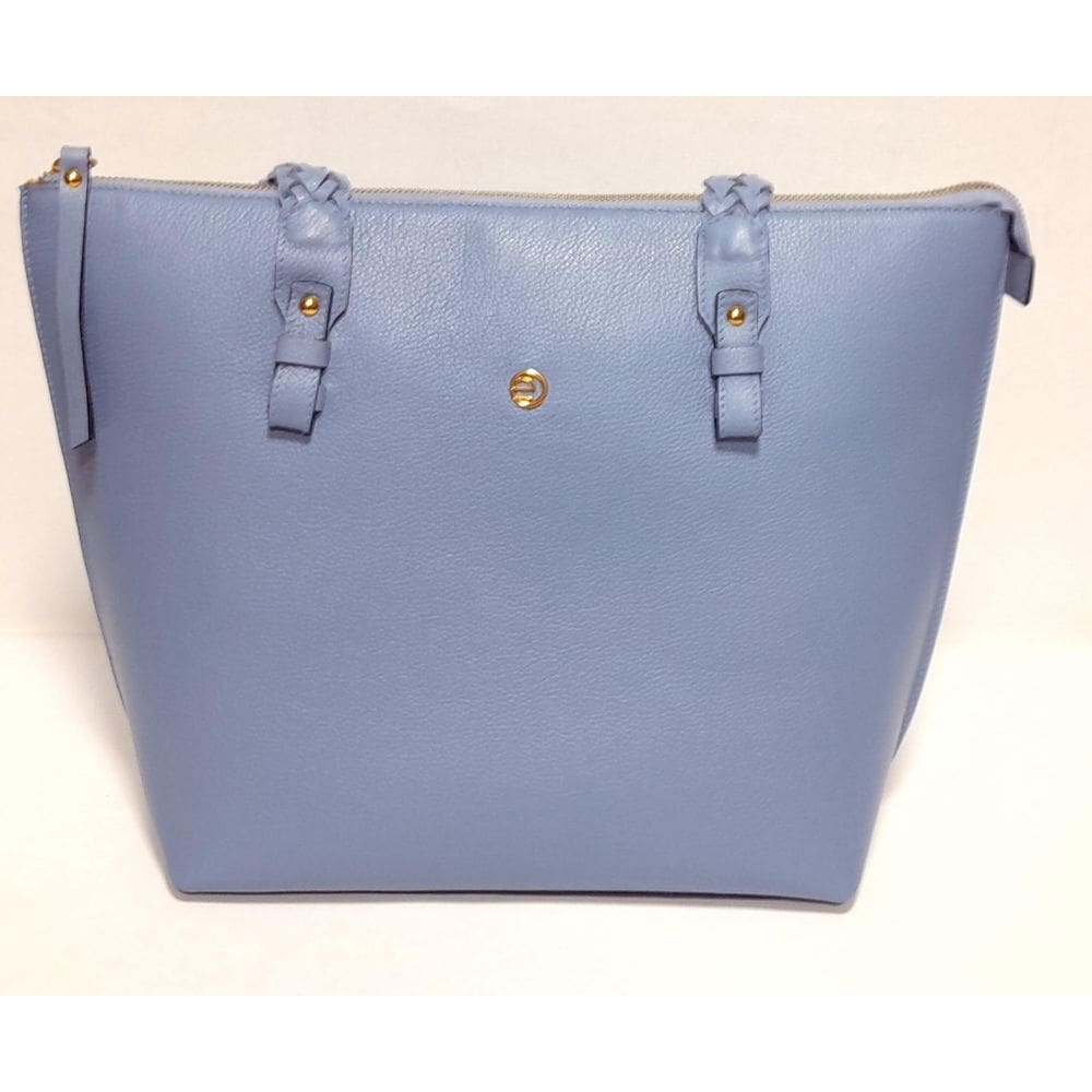 Bolsa Ombro Couro Trançado Azul