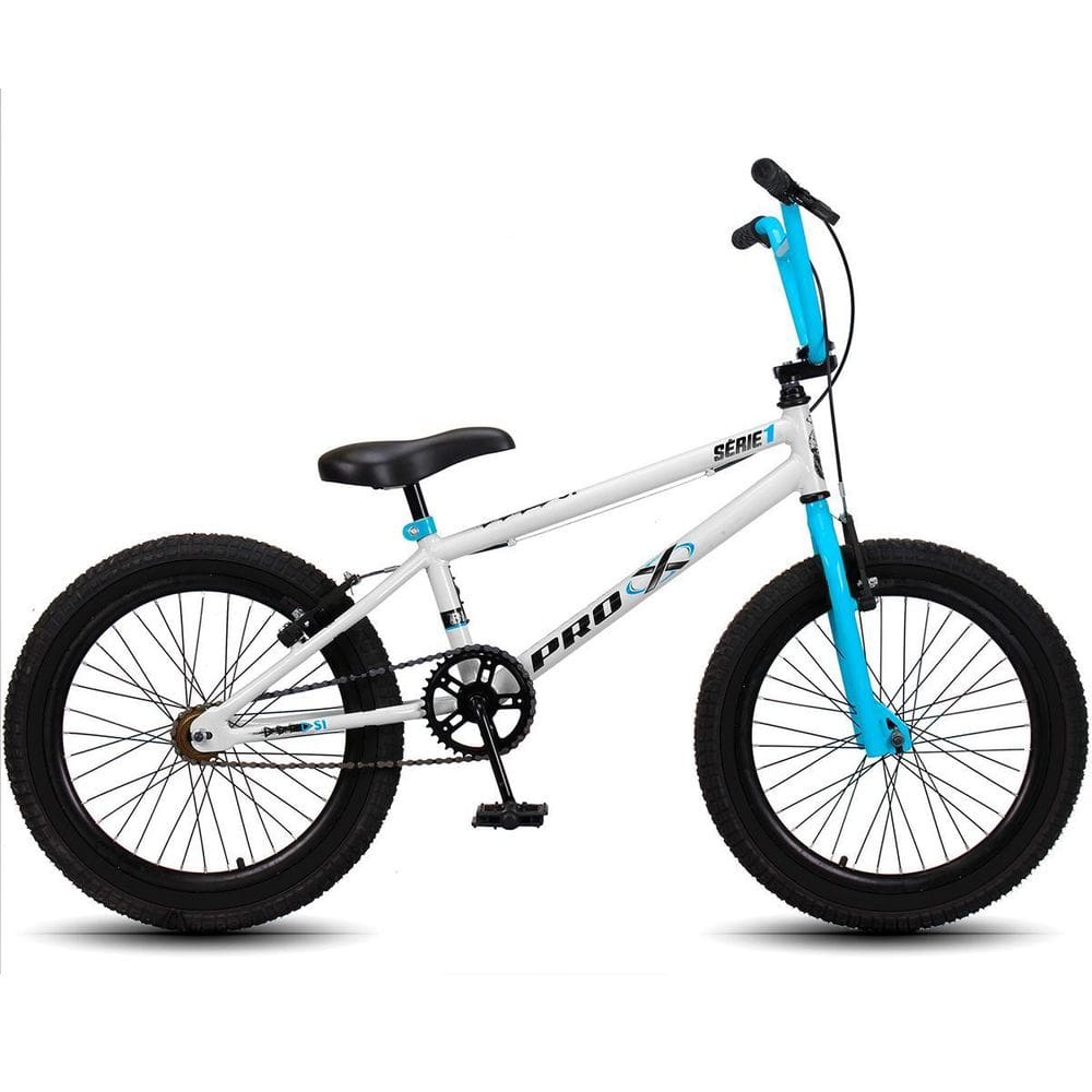 Bicicleta Aro 20 Bmx Pro-X Infantil Série 1 Aro Branco+Azul