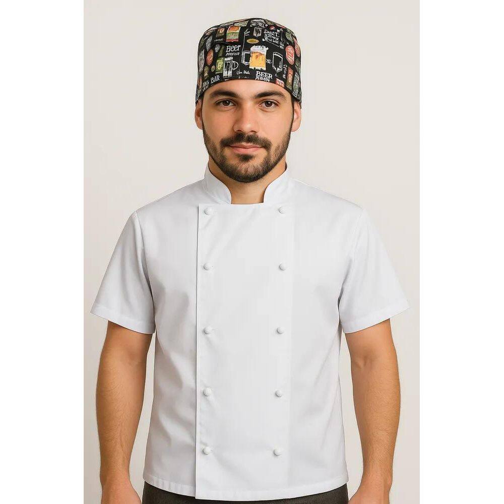 2X Roupa Chef De Cozinha Dolmã Masculino Manga Curta Oxford