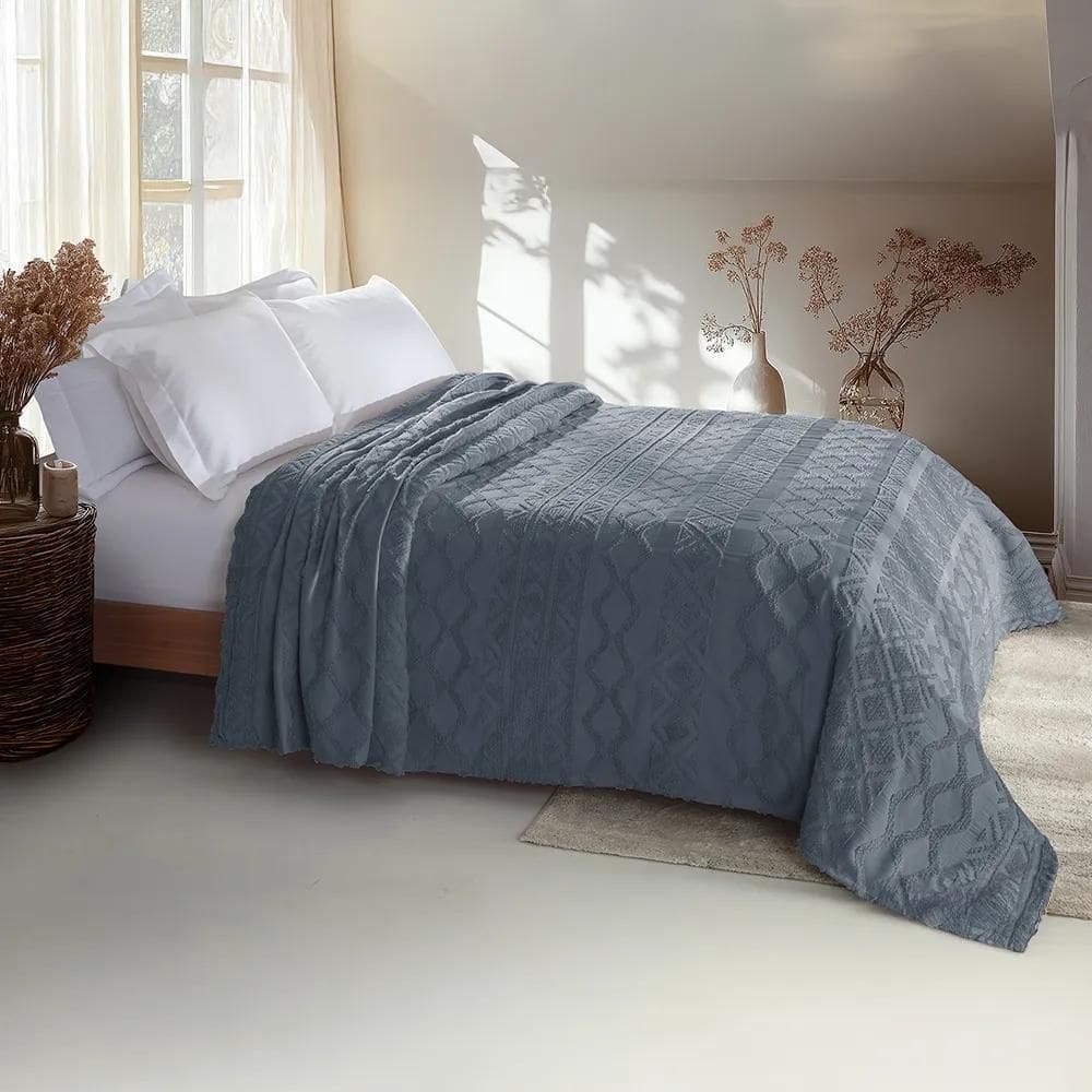 Colcha Casal Vintage Memories - Jolitex Azul Quartz