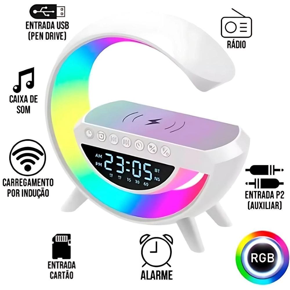 Luminária Smart Touch Com Bluetooth E Base De Carregamento