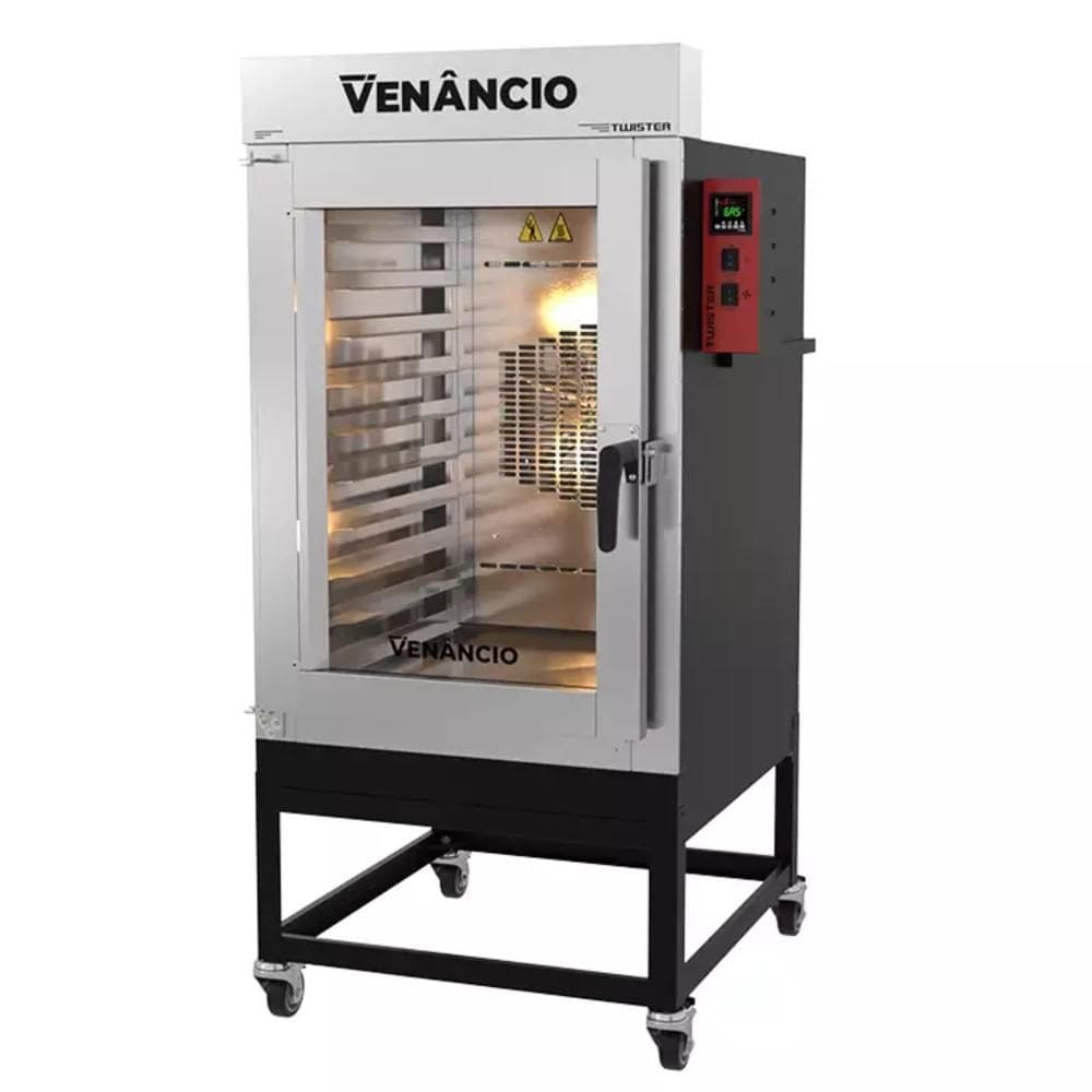 Forno Industrial Turbo a Gás GLP Venâncio Twister 10 Esteiras Interior Inox Exterior Aço Carbono 127V FVT10G