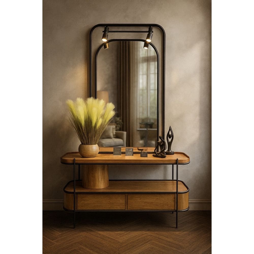 Aparador Rústico em Metal e Madeira Imperiale Solare