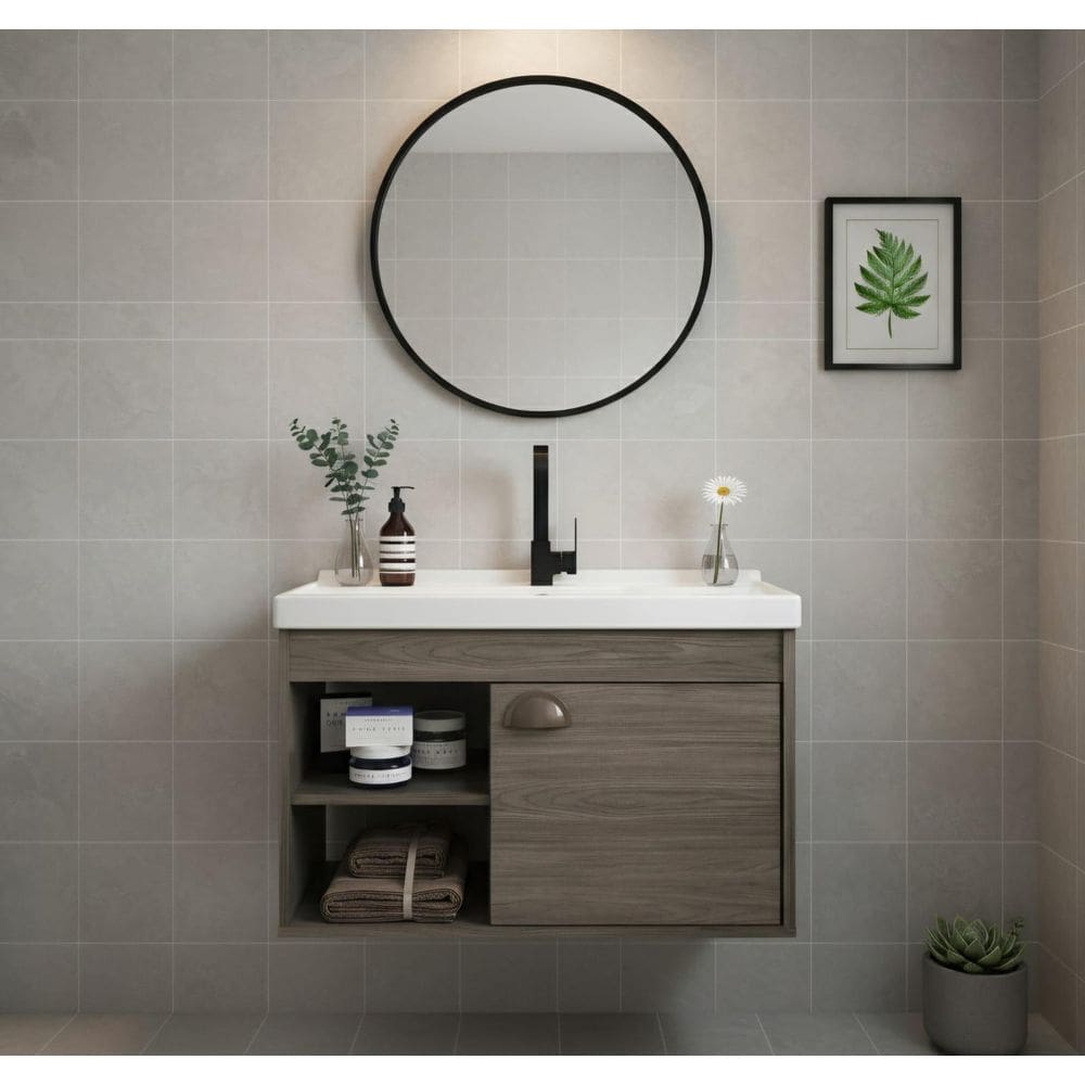 Armário Para Banheiro 60Cm Mdf Com Cuba - Monza Munique