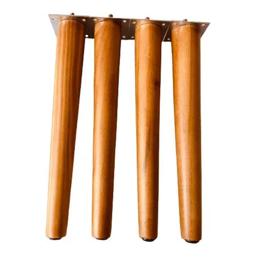 2X Kit 4 Pés Palito Com Chapas 30Cm Para Moveis Rack Sofá Pu