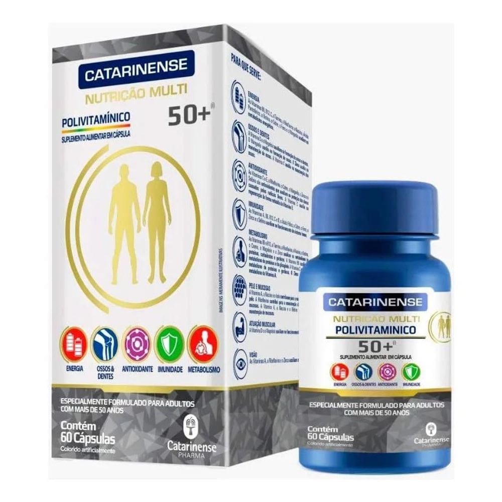 2X Polivitamínico Nutrição Multi 50+ Com 60 Cápsulas