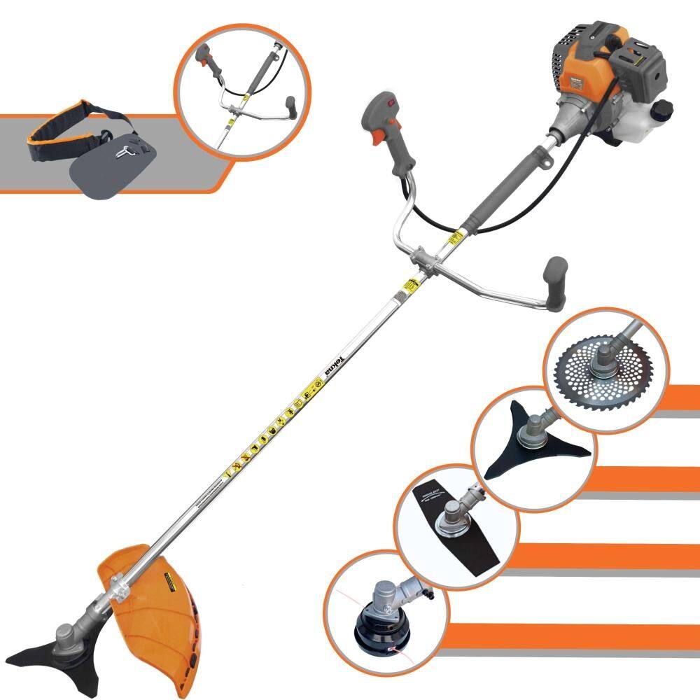 Roçadeira Completa RL430-P Tekna À Gasolina 43cc 1,7HP Alta Rotação 4 Em 1 Com Carretel + Faca 2 Pontas + Faca 3 Pontas + Faca 40 Dentes de Vídea