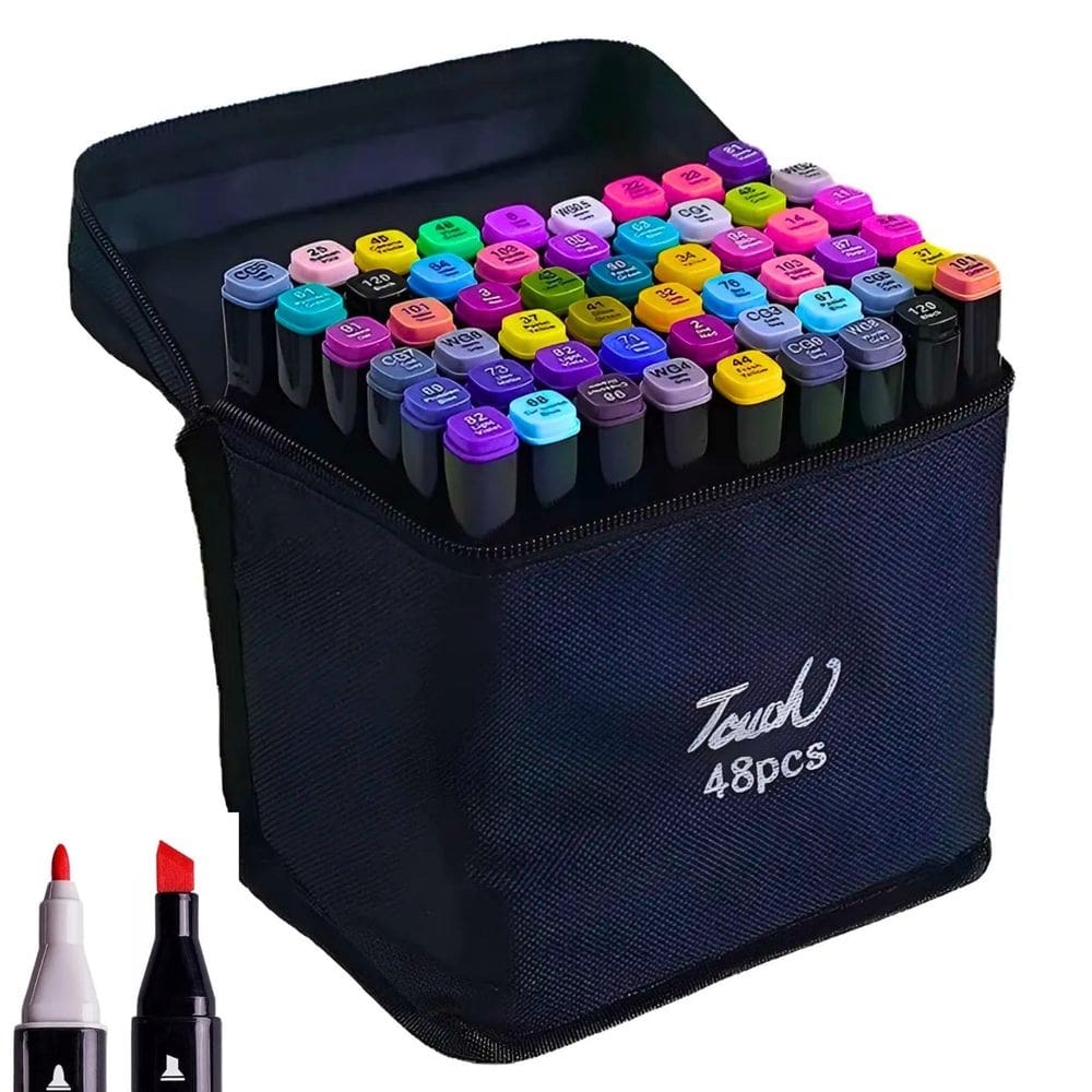 Caneta Touch 48 Cores Permanente Dupla Ponta Ideal Para Colorir
