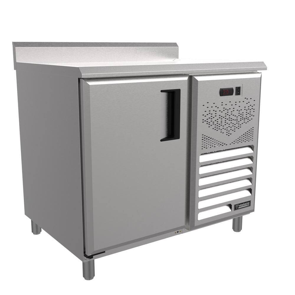 Balcão Refrigerados Venâncio 100cm Linha Prime Exterior Inox Interior Aluzinco Borda Espelhada com Cuba 127V PCFRH10-39332