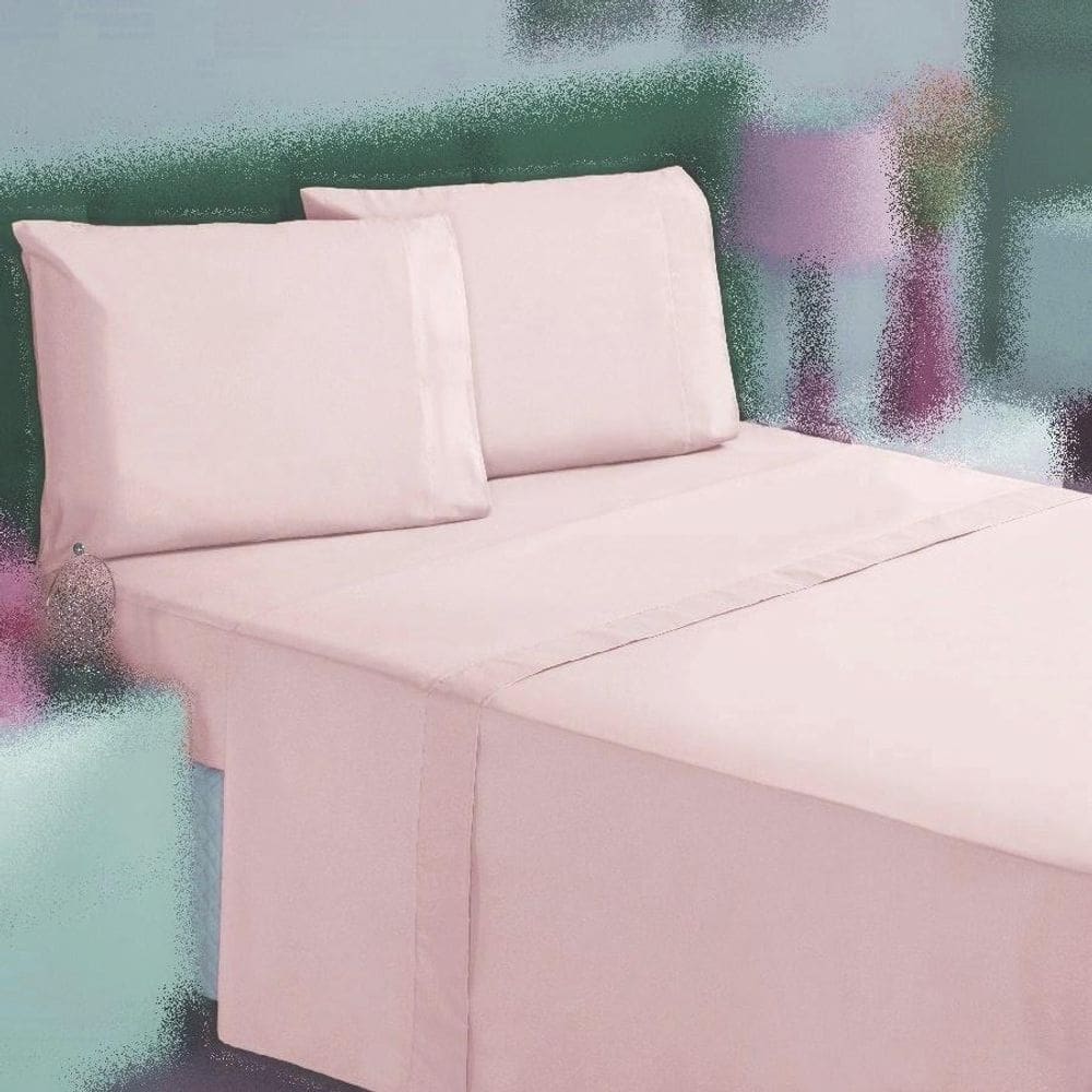 Jogo Cama Solteiro 3P Lençol + Fronha 100% Algodão Percal