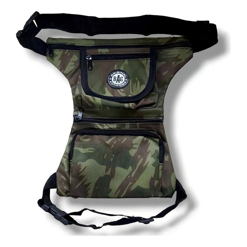 2X Pochete Cartucheira Bolsa Militar Perna Camuflada E Lisa