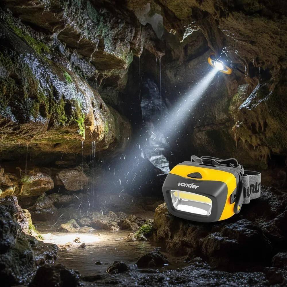 Lanterna De Cabeça Led Cob Lcv 120 Lúmens Capacete Vonder
