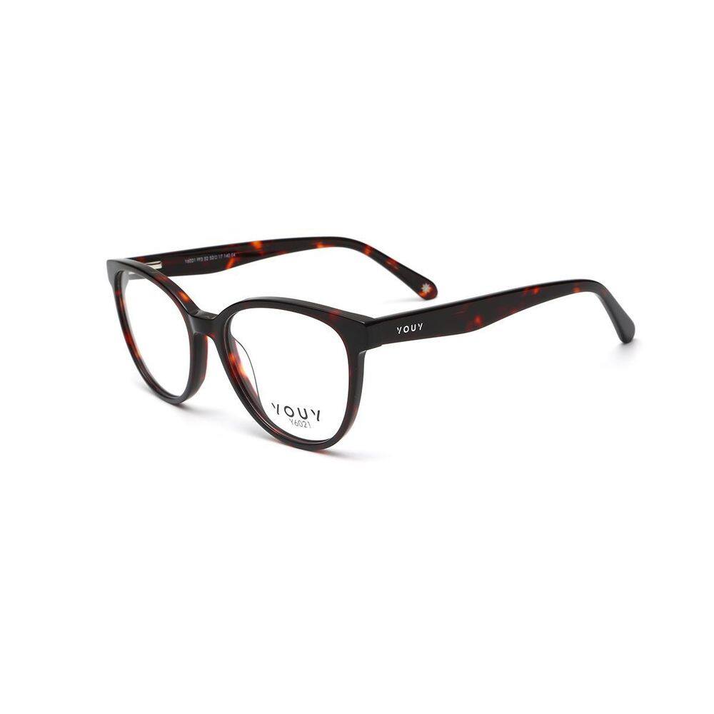 Armação De Óculos Youy Y6021Ff352 Marrom Brilho Demi