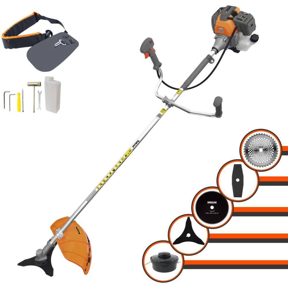 Roçadeira Tekna RL430-P À Gasolina 43cc 1,7HP de Potência 10.000rpm Com Carretel + Faca 2 Pontas + Faca 3 Pontas + Faca 40 Dentes + Faca 80 Dentes