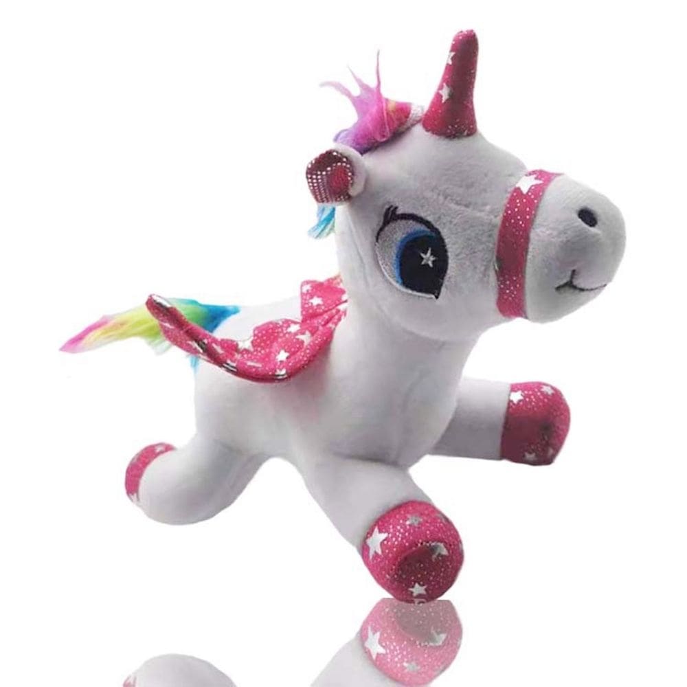 Boneca de brinquedo de pelúcia Unicórnio Cavalo com 20 cm de altura