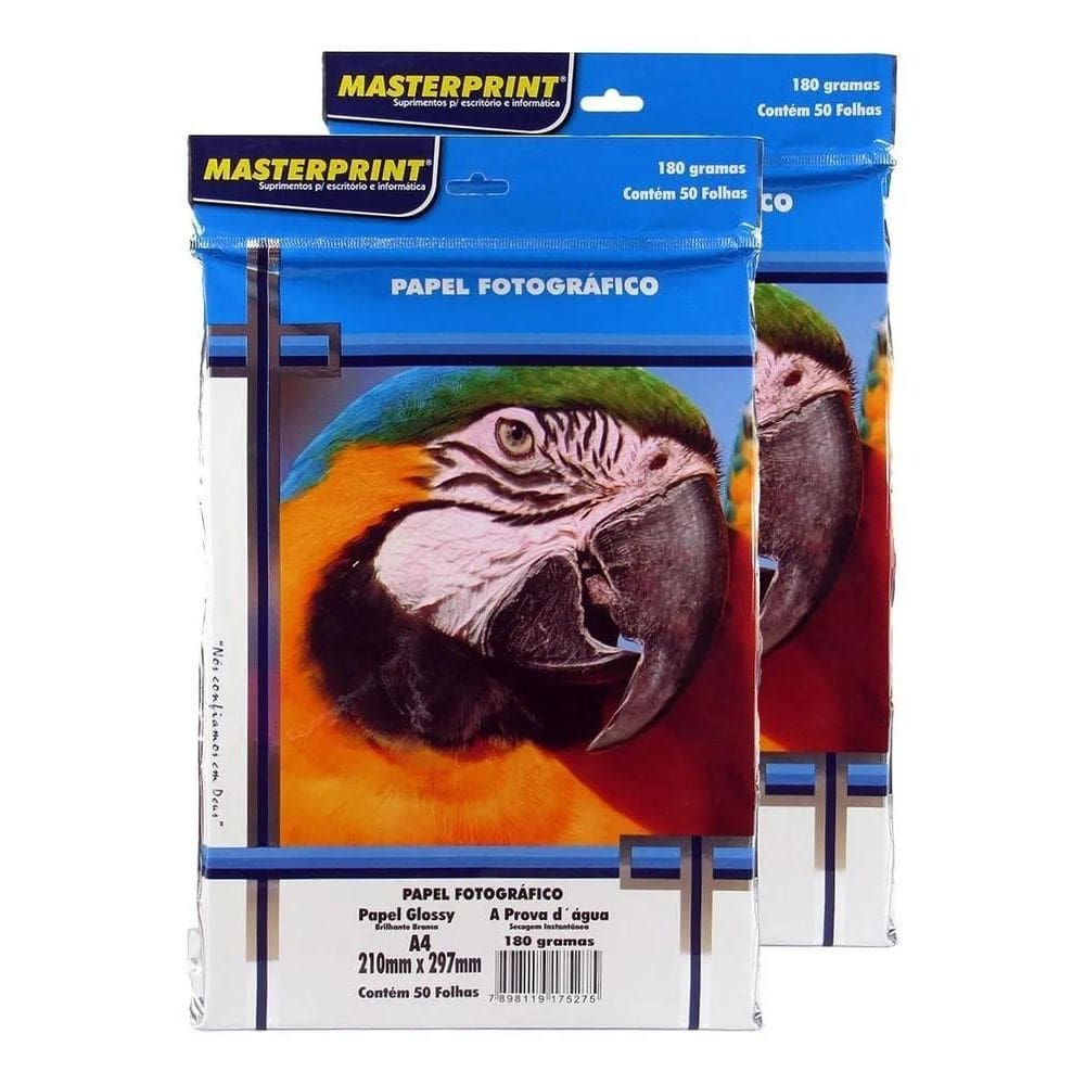 Papel Fotográfico Masterprint 180 Gramas Premiun 100 Folhas