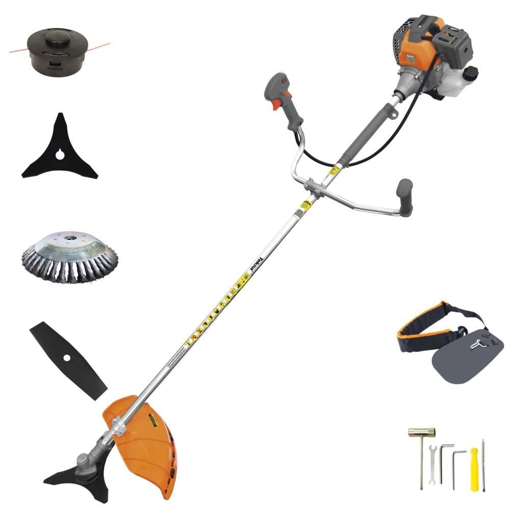 Aparador de Grama À Gasolina Tekna RL430P 43cc 1,7HP 2T Completa Com Carretel de Nylon + Faca 2 Pontas + Faca 3 Pontas + Escova Rotativa de Aço