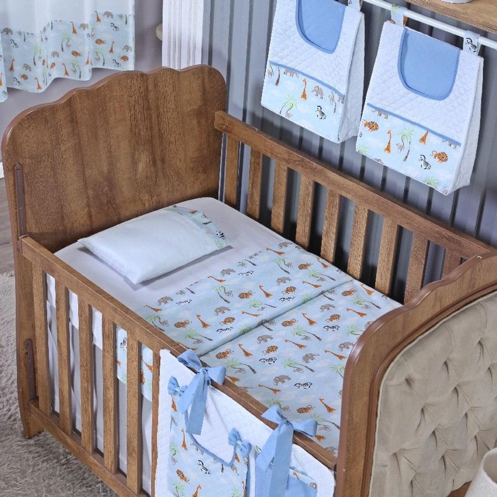 Kit Berço Lençol + Fronha Percal Algodão Menino Menina 3