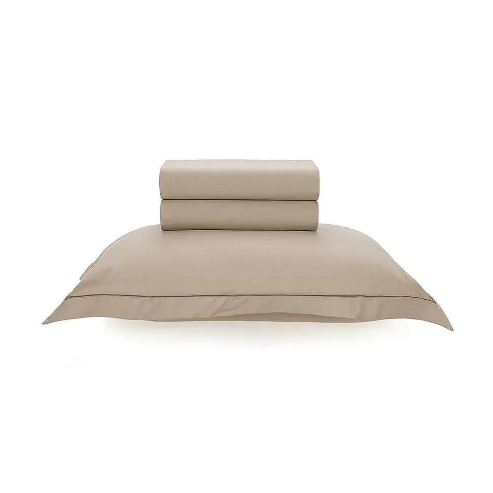 Jogo De Cama Solteiro 200 Fios Deliz - Karsten Grao / Bege