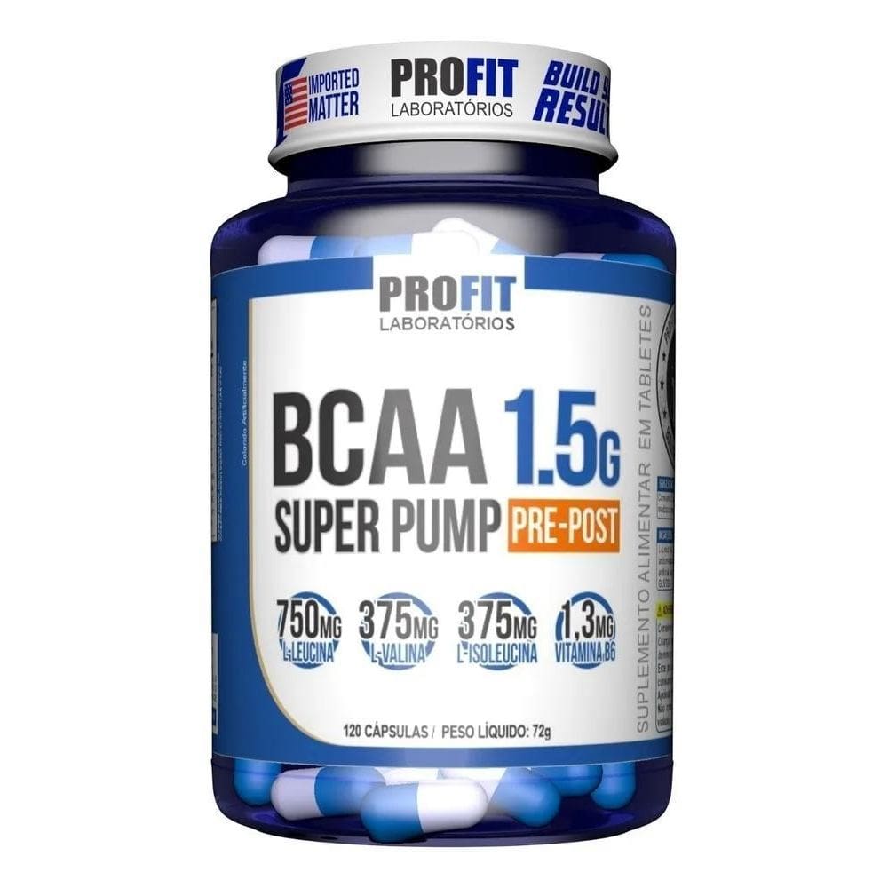 2X Bcaa Aminoácido 1.5G Super Pump 120Caps - Profit Labs Sab