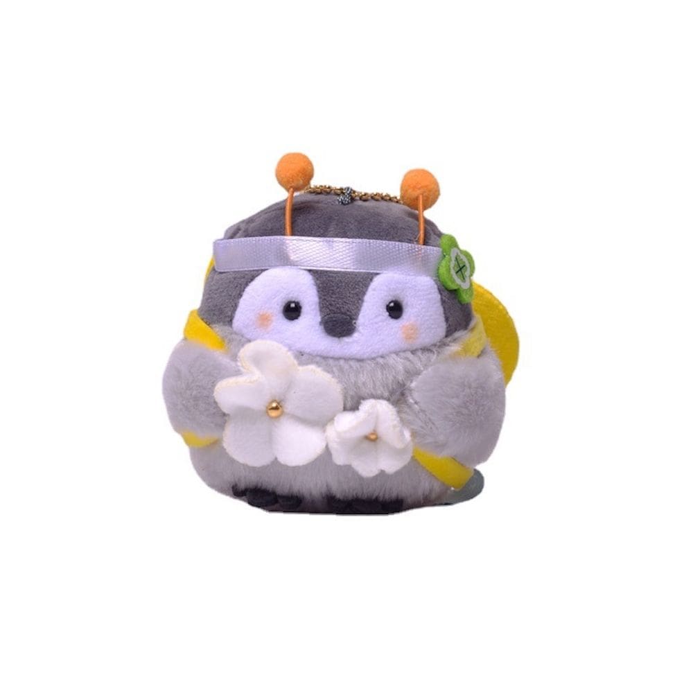 Boneca de pelúcia Pinguim com flor de 8 cm de altura