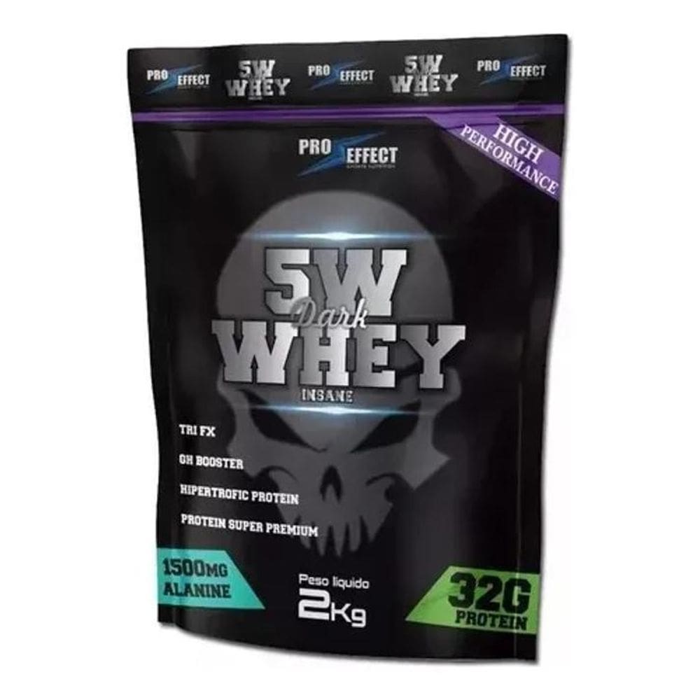 2X Whey Protein 5W Dark Insane 2Kg Whey Protein Concentrado