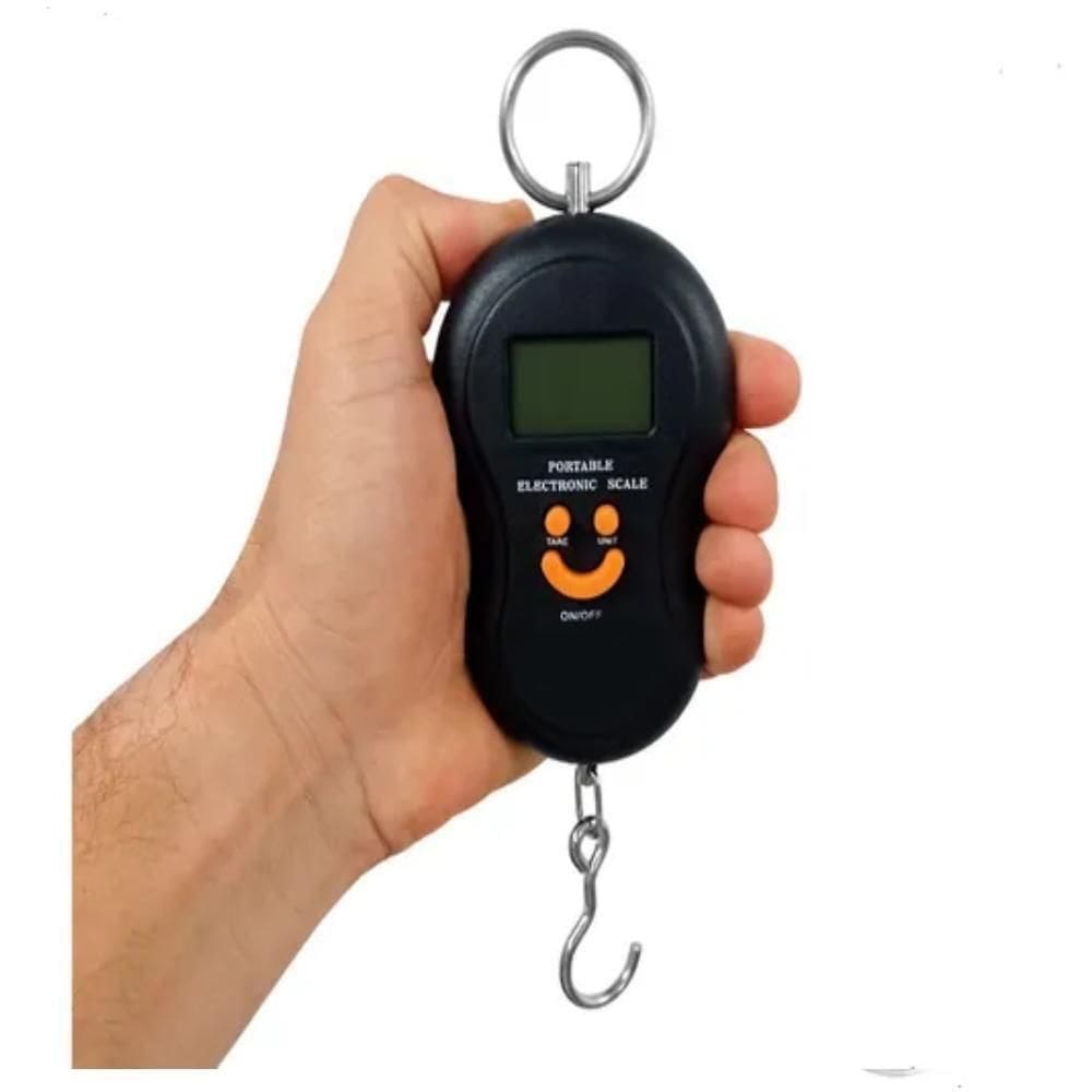 Balanca Digital 50kg Mao Portatil Gancho Viagem Bolsa Mala Peixe 50 Quilos Pescaria Precisao Eletronica Bagagem