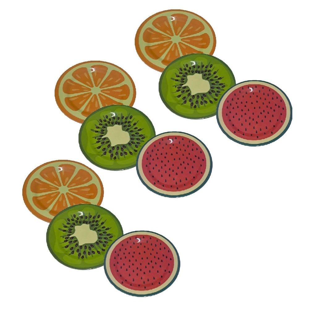 Conjunto 9 Pratos de Fruta Em Melamina Para Jantar 25cm