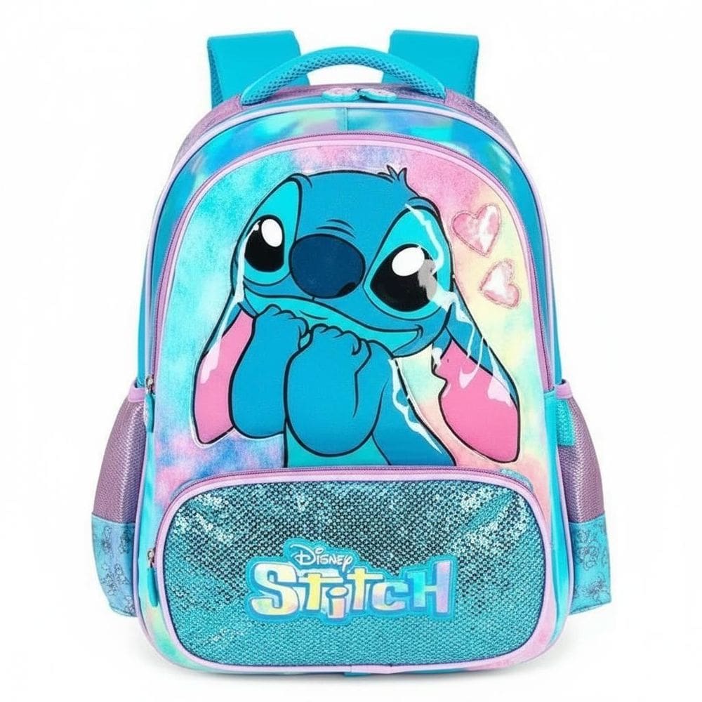 Mochila Stitch De Costas Azul Infantil Feminno - Luxcel