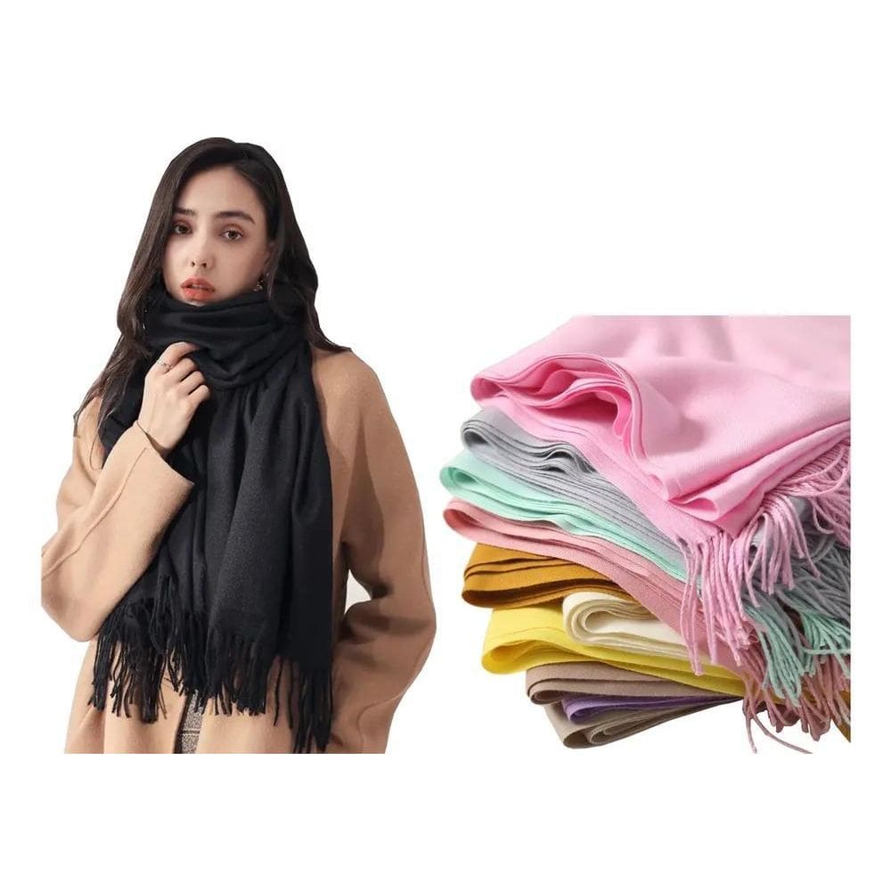 2X Echarpe Cachecol Lenço Xale Lisa Grande Masculino Feminin